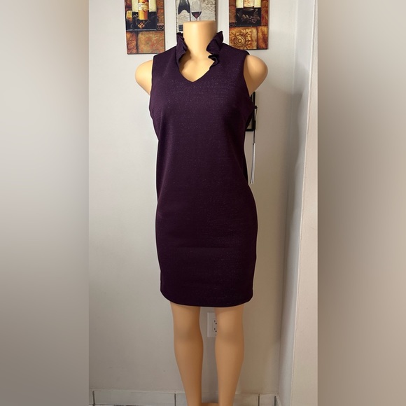 NWT SPARKLY CALVIN KLEIN DRESS SIZE 8P ELEGANT LOOKING WITH NECK SURROUNDING - Picture 16 of 16